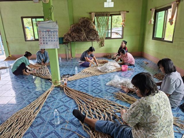 4. โครงการพัฒนาอาขีพชุมชน  "หลักสูตรการสานเปลญวนจากผักตบชวา"